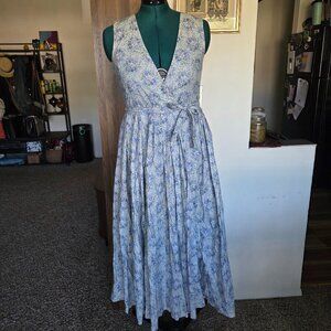 Vintage 90s Laura Ashley Floral Wrap Dress